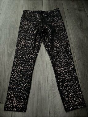 ZYIA Black Jeggings with Rose Gold Floral Speckle